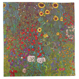 Gustav Klimt Farm Garden with Sunflowers Napkins