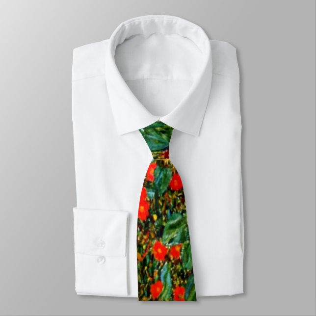 Gustav Klimt - Farm Garden with Sunflowers Neck Tie (Tied)