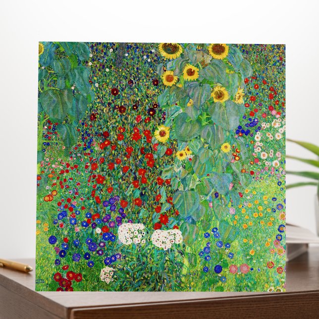 Gustav Klimt Farm Garden With Sunflowers Painting Foam Board (In Situ (Office))