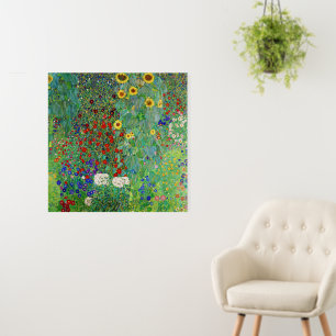 Gustav Klimt Farm Garden With Sunflowers Painting Foam Board