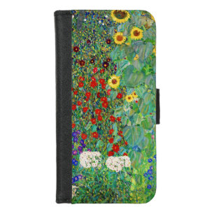 Gustav Klimt Farm Garden With Sunflowers Painting iPhone 8/7 Wallet Case
