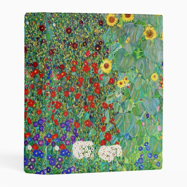 Gustav Klimt Farm Garden With Sunflowers Painting Mini Binder (Front/Spine)