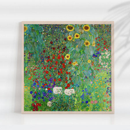 Gustav Klimt Farm Garden With Sunflowers Painting Poster