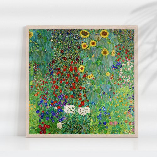 Gustav Klimt Farm Garden With Sunflowers Painting Poster