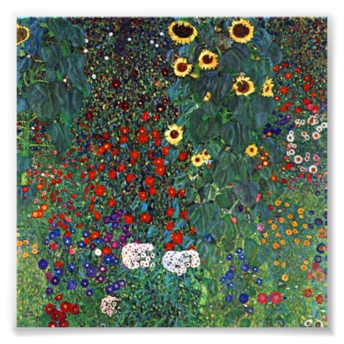 Gustav Klimt Farm Garden with Sunflowers  Photo Print