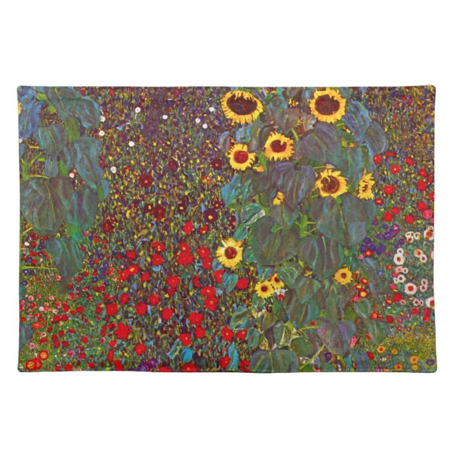 Gustav Klimt Farm Garden with Sunflowers Placemat (Front)