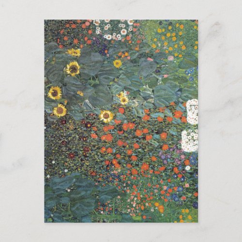 Gustav Klimt Farm Garden with Sunflowers Postcard