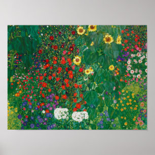 Gustav Klimt - Farm Garden with Sunflowers Poster