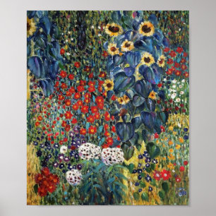 Gustav Klimt Farm Garden With Sunflowers Poster
