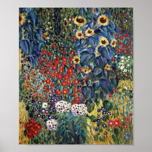 Gustav Klimt Farm Garden With Sunflowers Poster 