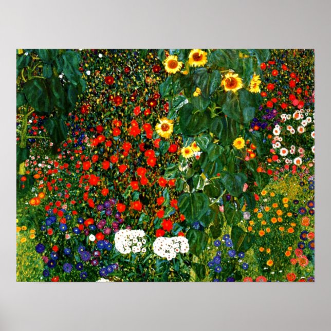 Gustav Klimt - Farm Garden with Sunflowers Poster (Front)