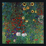 Gustav Klimt Farm Garden with Sunflowers Poster<br><div class="desc">Poster featuring Gustav Klimt’s painting Farm Garden with Sunflowers (1907). A beautiful garden of sunflowers and exquisite blue,  red,  purple,  pink,  and white flowers. A great gift for fans of Art Nouveau and Austrian art.</div>