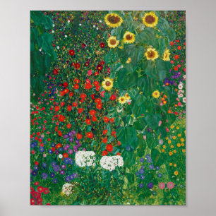 Gustav Klimt - Farm Garden with Sunflowers Poster