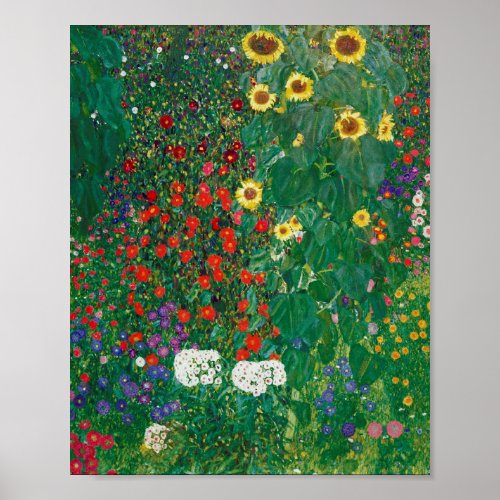 Gustav Klimt _ Farm Garden with Sunflowers Poster