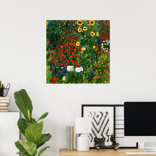Gustav Klimt - Farm Garden with Sunflowers Poster