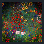 Gustav Klimt Farm Garden with Sunflowers Poster<br><div class="desc">Poster featuring Gustav Klimt’s painting Farm Garden with Sunflowers (1907). A beautiful garden of sunflowers and exquisite blue,  red,  purple,  pink,  and white flowers. A great gift for fans of Art Nouveau and Austrian art.</div>