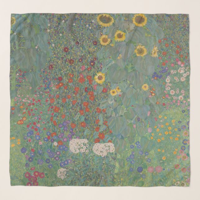 Gustav Klimt, Farm Garden with Sunflowers Scarf (Front)