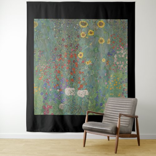 Gustav Klimt Farm Garden with Sunflowers Tapestry