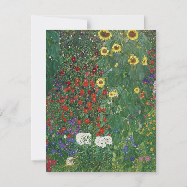 Gustav Klimt - Farm Garden with Sunflowers Thank You Card (Front)