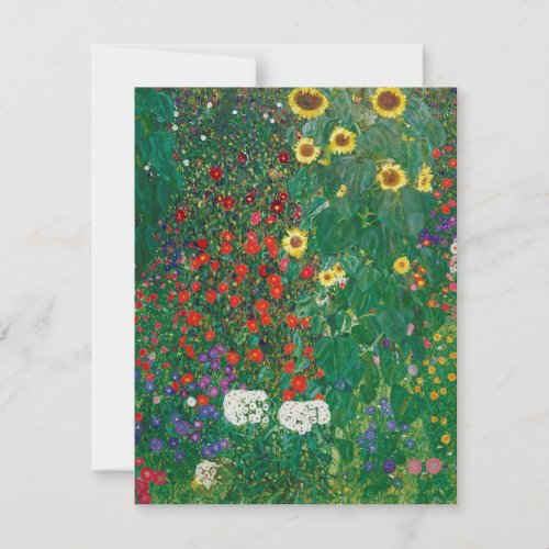 Gustav Klimt _ Farm Garden with Sunflowers Thank You Card