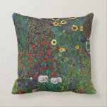 Gustav Klimt Farm Garden With Sunflowers Throw Pillow<br><div class="desc">Gustav Klimt Farm Garden With Sunflowers</div>