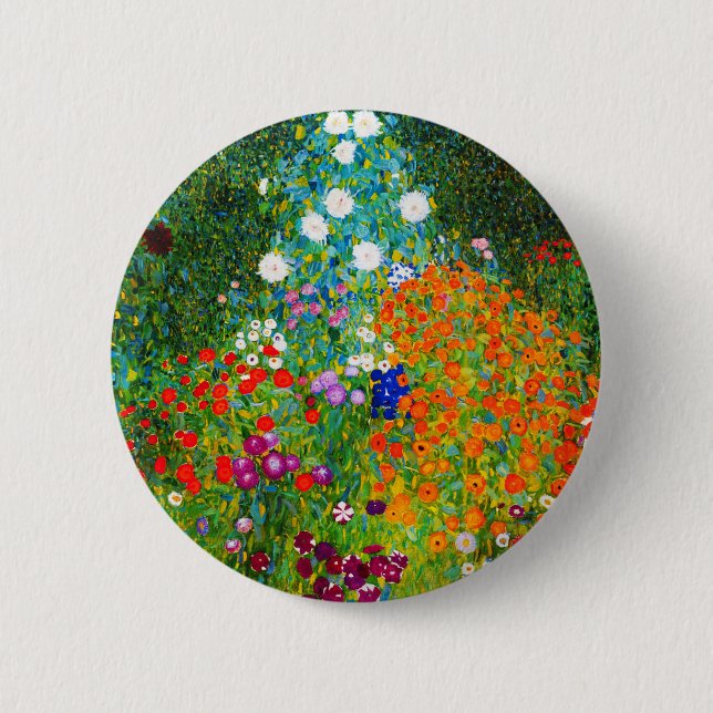 Gustav Klimt , "Farmhouse garden" Button (Front)
