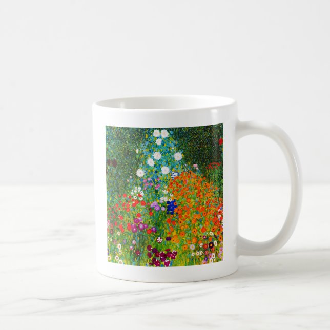 Gustav Klimt , "Farmhouse garden" Coffee Mug (Right)