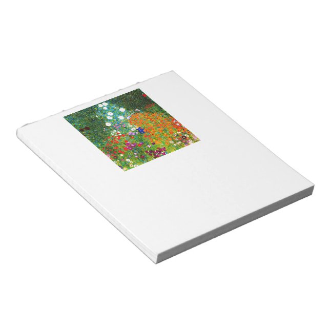 Gustav Klimt , "Farmhouse garden" Notepad (Angled)