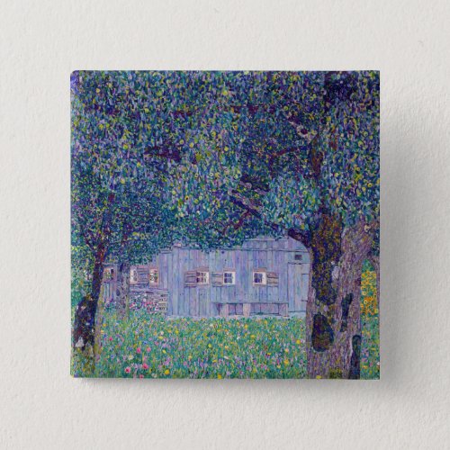 Gustav Klimt _ Farmhouse in Upper Austria Button