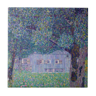 Gustav Klimt - Farmhouse in Upper Austria Ceramic Tile