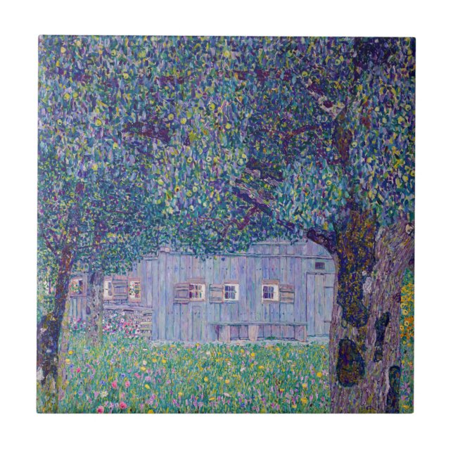 Gustav Klimt - Farmhouse in Upper Austria Ceramic Tile (Front)