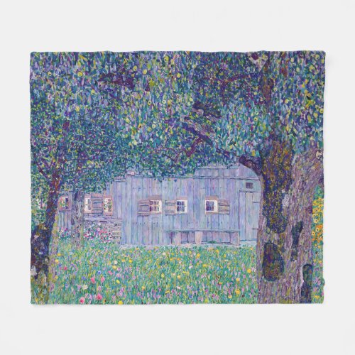 Gustav Klimt _ Farmhouse in Upper Austria Fleece Blanket