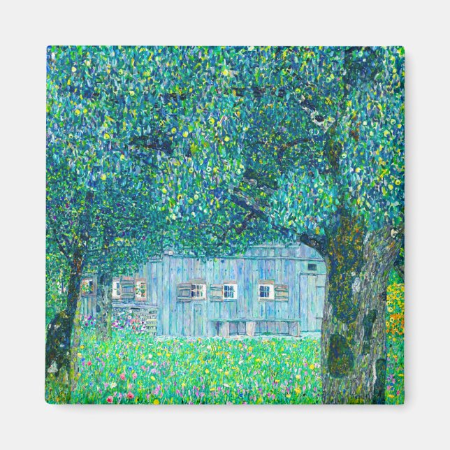 Gustav Klimt Farmhouse in Upper Austria Magnet (Front)