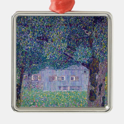 Gustav Klimt _ Farmhouse in Upper Austria Metal Ornament