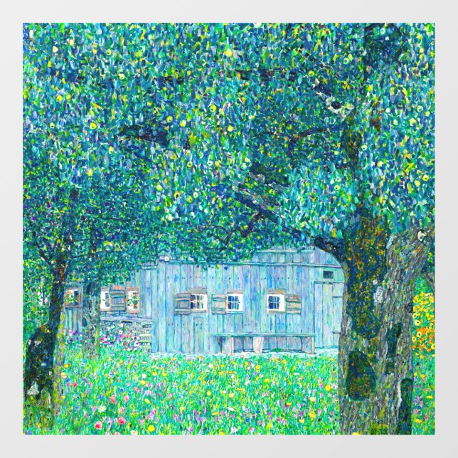 Gustav Klimt Farmhouse in Upper Austria Window Cling (Sheet)