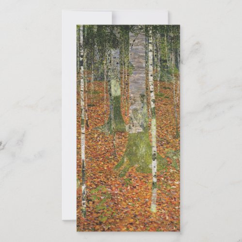 Gustav Klimt _ Farmhouse With Birch Trees Holiday Card