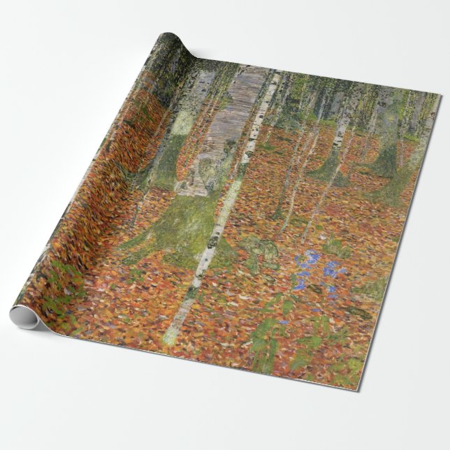 Gustav Klimt - Farmhouse With Birch Trees Wrapping Paper (Unrolled)