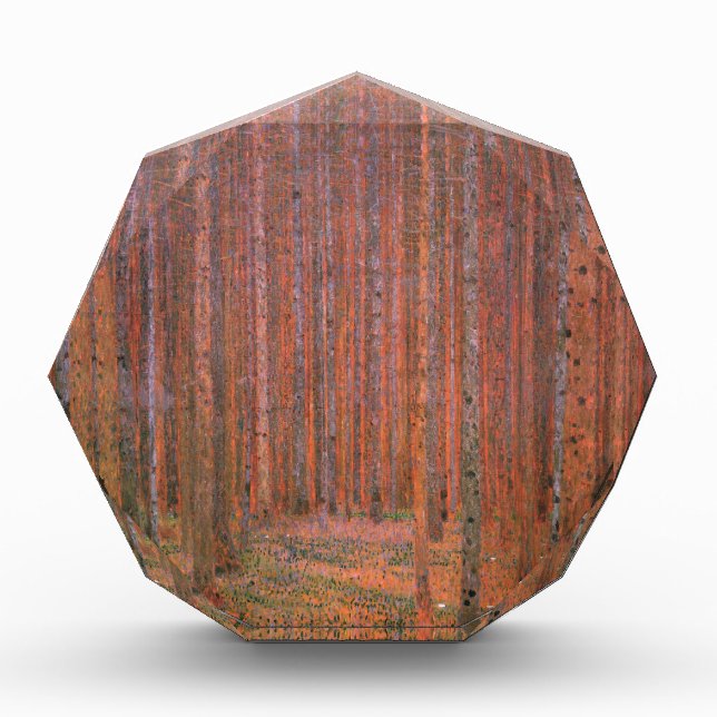Gustav Klimt Fir Forest Tannenwald Red Trees Acrylic Award (Front)