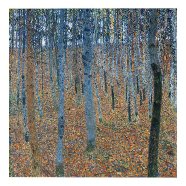 Gustav Klimt Fir Forest Tannenwald Red Trees Acrylic Print (Front)
