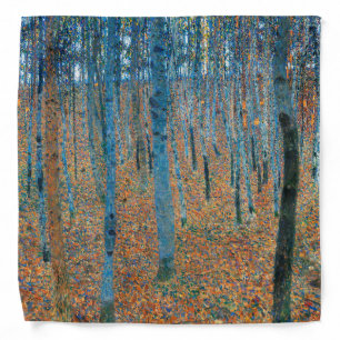 Gustav Klimt Fir Forest Tannenwald Red Trees Bandana