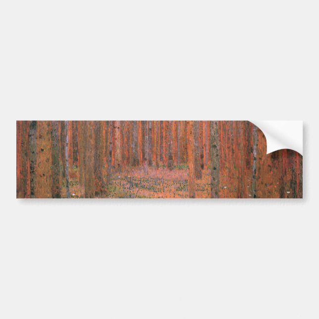 Gustav Klimt Fir Forest Tannenwald Red Trees Bumper Sticker (Front)