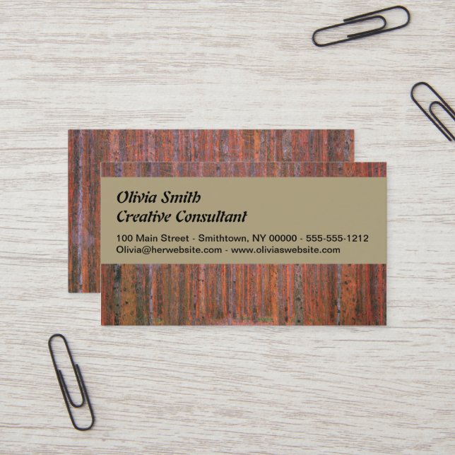 Gustav Klimt Fir Forest Tannenwald Red Trees Business Card (Front/Back In Situ)