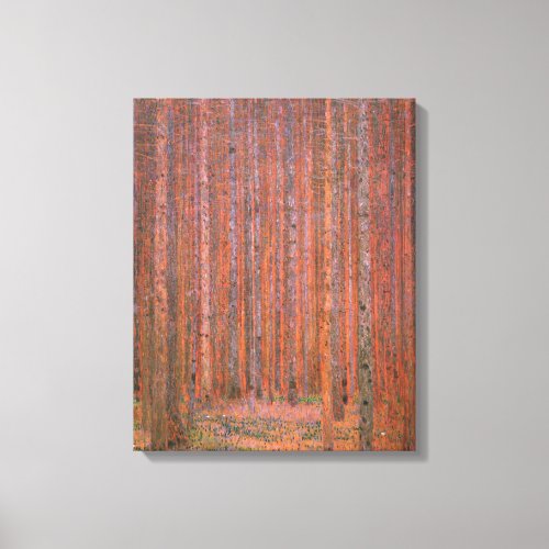 Gustav Klimt Fir Forest Tannenwald Red Trees Canvas Print