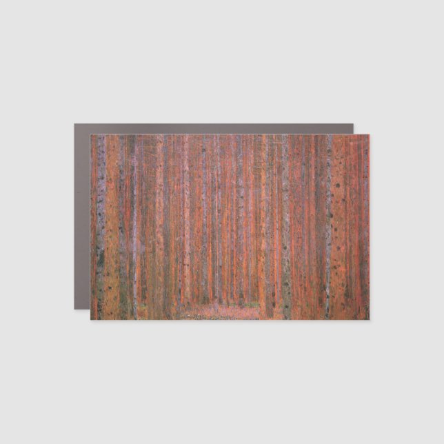 Gustav Klimt Fir Forest Tannenwald Red Trees Car Magnet (Front)
