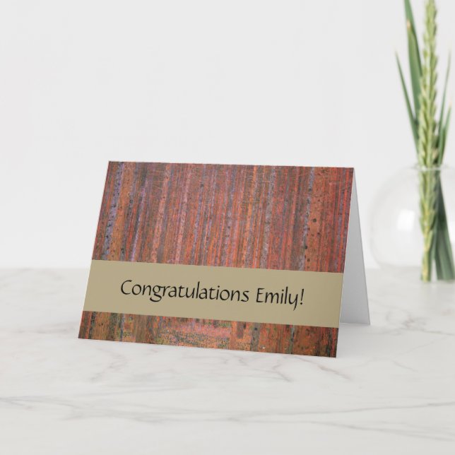 Gustav Klimt Fir Forest Tannenwald Red Trees Card (Front)