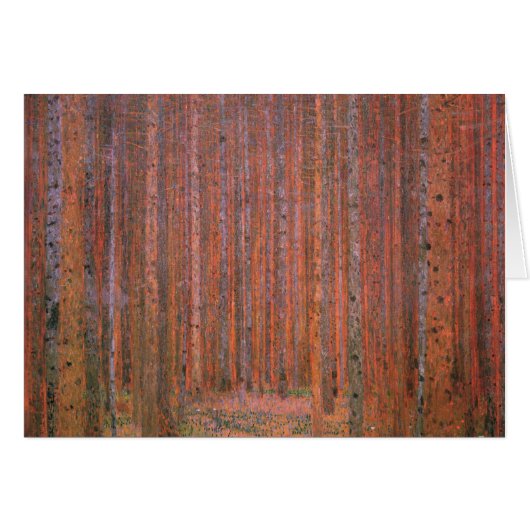Gustav Klimt Fir Forest Tannenwald Red Trees Cards (Front Horizontal)