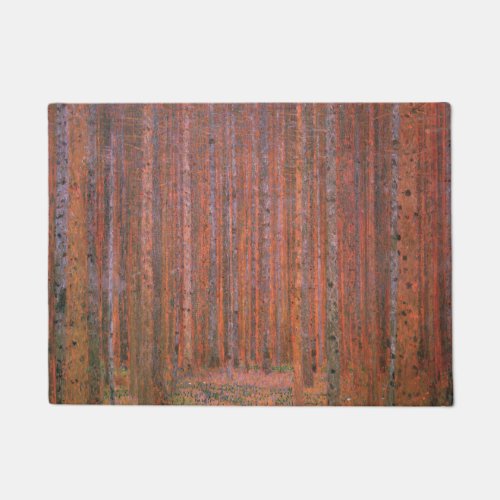 Gustav Klimt Fir Forest Tannenwald Red Trees Doormat