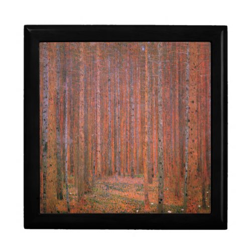 Gustav Klimt Fir Forest Tannenwald Red Trees Jewelry Box
