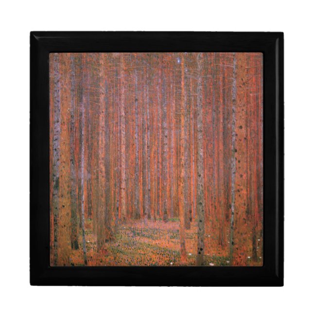 Gustav Klimt Fir Forest Tannenwald Red Trees Jewelry Box (Front)
