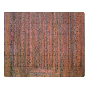Gustav Klimt Fir Forest Tannenwald Red Trees Jigsaw Puzzle